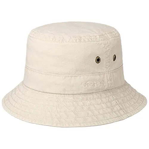 Stetson Delave Baumwollhut Anglerhut Herren Damen Bio-Baumwolle UV-Schutz 40 Packable Hut Frühjahr Sommer beige S (54-55 cm)
