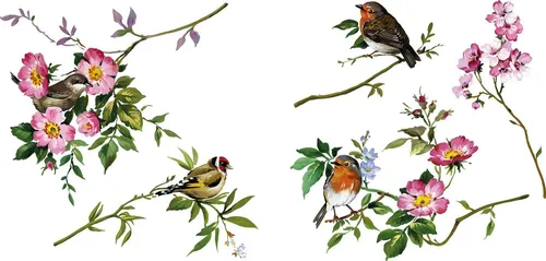 Fenstersticker Vögel - Spring Fever, 31 x 31 cm - Fensterbilder mit selbsthaftenden, neu platzierbaren Stickern in brillanter Bildqualität. Perfekte Frühlingsdeko mit süßen Singvögeln für ein frisches Wohnambiente.