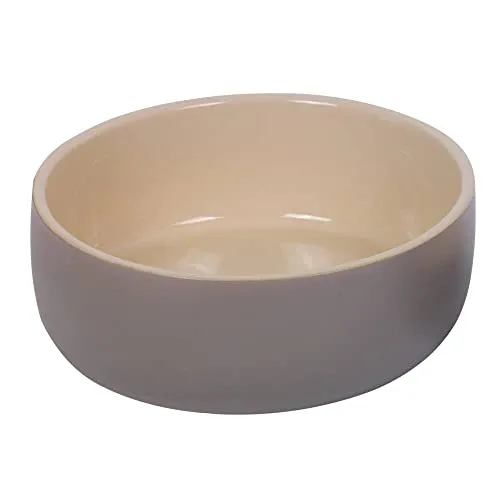 Nobby Keramik Napf Kaunis, grau/Creme, Ø 24 cm - Robuster Napf für Trocken- und Nassfutter oder Wasser. Rostbeständig und spülmaschinenfest für einfache Reinigung.