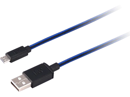 ISY IC-300 PS4 Flechtkabel Ladekabel, Blau
