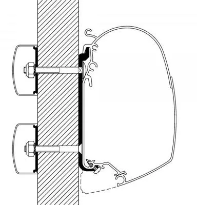 Thule Omnistor 5200/8000/4200 Flat Adapter, 75cm, 5 Stück - Markisenadapter für Reisemobile, Caravans und Kastenwagen, ermöglicht die einfache Montage von Markisen der Typen 5200, 8000 und 4200 – ideal für dein Camping-Abenteuer!