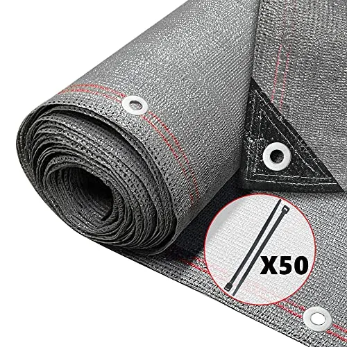 VOUNOT® Zaunblende 1.5×10m - Wetterfester Sichtschutz - Gartensichtschutz aus robustem HDPE-Gewebe mit 95% Schattiergrad, ideal zum Schutz vor Sonne und neugierigen Blicken. Einfache Montage mit Alu-Ösen und Kabelbindern.