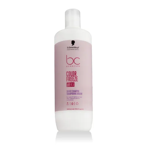 Schwarzkopf BC Color Freeze Silver Shampoo 1000 ml - Sanft reinigendes Shampoo für coloriertes Haar, neutralisiert warme Untertöne und bewahrt kühle Farbnuancen. Mit veganer Formel und umweltfreundlicher Verpackung.