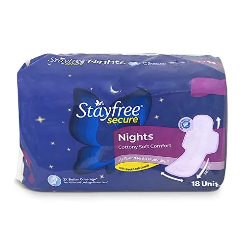 Stayfree Secure Night Cottony Soft Damenbinden (18 Stück)