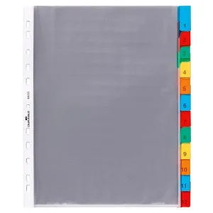 DURABLE Ordnerregister DIN A4 Vollformat, Überbreite blanko transparent 12-teilig, 1 St.