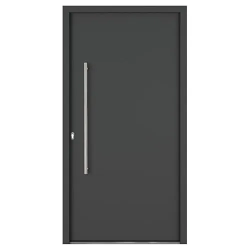 HORI Haustür Eingangstür Aluminium Kunststoff Komplettset - Haus Eingangstür mit 5-fach Verriegelung - Wärmeschutzglas - Farbe: Anthrazit (innen Weiß) - DIN Links - Modell: Slim - 200 x 100 cm