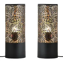 Marrakesch Nachttischlampe 2er Set Verdure Klein Schwarz in gold von Marrakesch Orient & Mediterran Interior