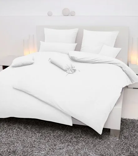 Janine Seersucker-Bettwäsche 200x220 cm, Weiß in weiß von Janine