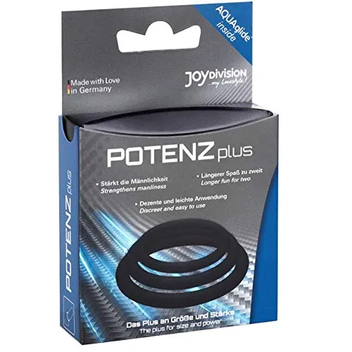 JOYDIVISION POTENZplus schwarz 3 er SET (S,M,L) Penisringe aus medizinischem Silikon, Potenzring, Toys