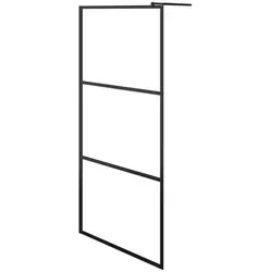 vidaXL Duschwand für Begehbare Duschen - ESG-Klarglas Schwarz 80x195 cm - Moderne Duschabtrennung aus 5 mm ESG-Glas mit flexiblem Aluminiumrahmen, ideal für individuelle Badezimmergestaltung und leicht zu reinigen.