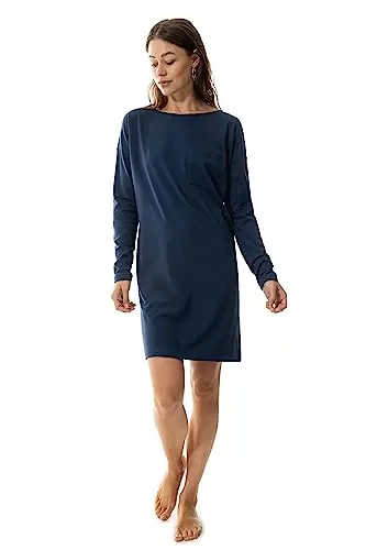 Mey Schlafanzug Nachthemd langarm blau XL (44)