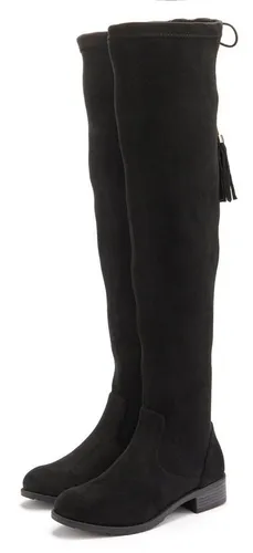 LASCANA Overkneestiefel schwarz Größe 36 - Elegante Overkneestiefel von LASCANA in Größe 36, mit elastischem Schaft für optimalen Sitz und aus hochwertiger Microfaser für einen stilvollen Look.