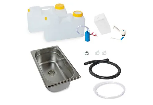 ad-ideen Waschbecken Miniküche Novo Bausatz T5 - Praktisches Waschbecken für Miniküchen und Camping, ideal für den mobilen Einsatz. Kompakt und leicht zu installieren, perfekt für jede Outdoor-Küche! Maße: 265x160x100mm.