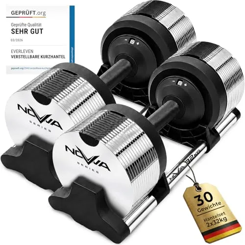 Verstellbare Kurzhantel 2x32kg | Nova Series | Platzsparend und vielseitig