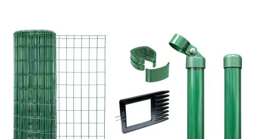 Alberts Fix-Clip Pro Gartenzaun 100 m, Höhe 122 cm - Gartenzäune, innovatives Komplettset zum Einbetonieren mit einfacher Montage durch Clips und langlebiger grüner Kunststoffbeschichtung.