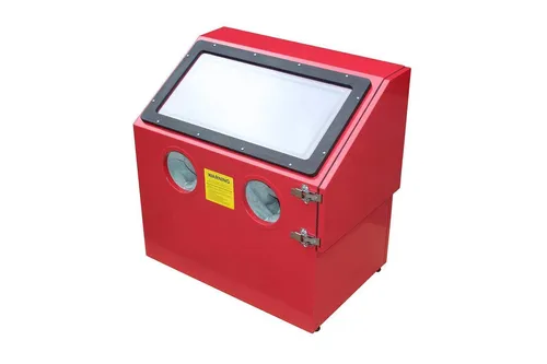 STRAHLKABINE, MIKROPERLENSTRAHLGERÄT, HÜLSENSTRAHLGERÄT 110 LITER MIT BELEUCH...