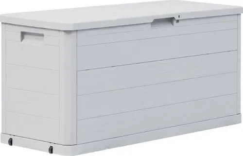 The Living Store Garten-Aufbewahrungsbox 280 L in Hellgrau – Praktische Gartenbox aus Kunststoff