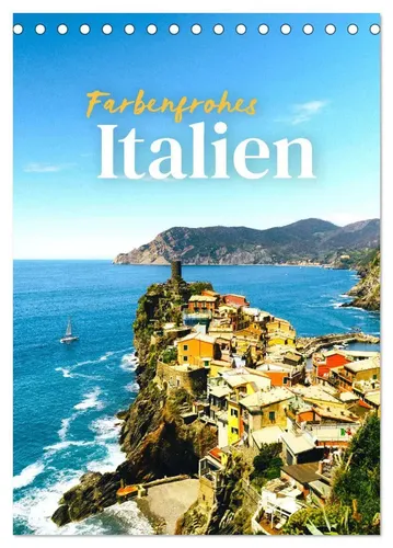 Farbenfrohes Italien Tischkalender 2026 - Kalender im DIN A5 Format mit 14 Seiten, präsentiert die Schönheit Italiens und ist perfekt für Reisefans und Kunstliebhaber.