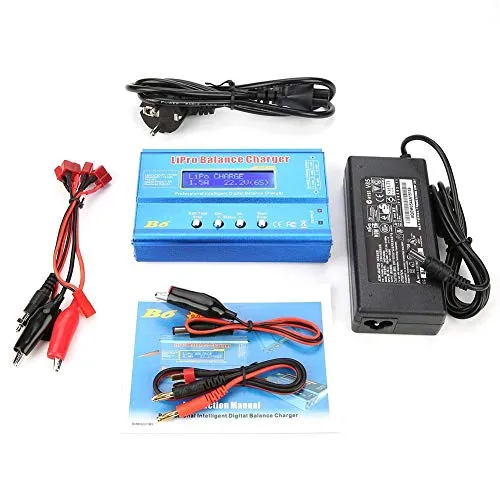 Fafeicy 80W Digital LCD Balance Ladegerät für RC LiPo und NiMH Batterien mit parallelem Laden und Eingangsspannungsüberwachung