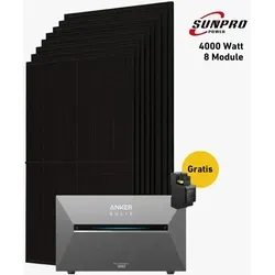Balkonkraftwerk 4000W mit Speicher, Anker 3 Pro - Komplettset - Innovatives Balkonkraftwerk mit 4000 W und bifazialen Solarmodulen. Inklusive Anker SOLIX Solarbank 3 E2700 Pro für effiziente Energieverwaltung und 25 Jahre Garantie.