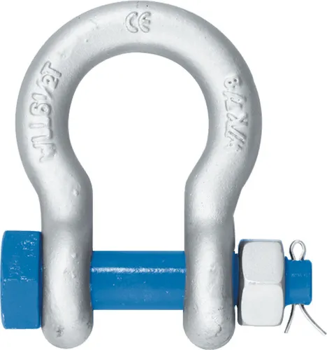 Hochfeste Schäkel mit Mutter und Splint Tragfähigkeit: 1,0 t geschweift