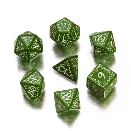 Grün-Weiß Elfen Würfel Set