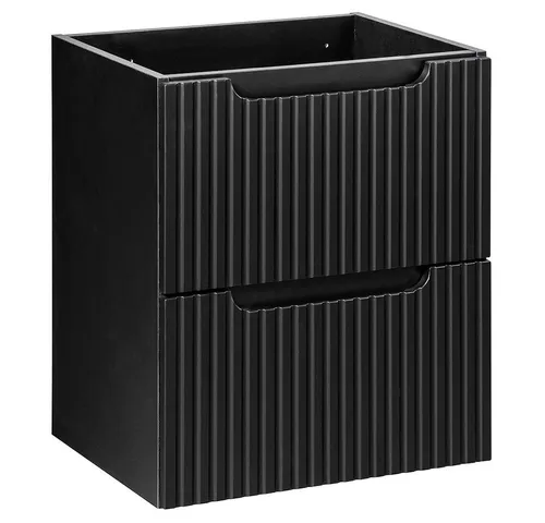 Lomadox Badmöbel Waschtischunterschrank 50 cm schwarz - Unterschrank fürs Bad mit minimalistischem Design und Softclose-System, ideal für kleine Badezimmer dank reduzierter Tiefe.