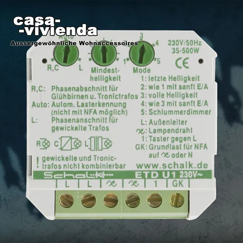 Universal-Einbau-Tastdimmer, 0-500W