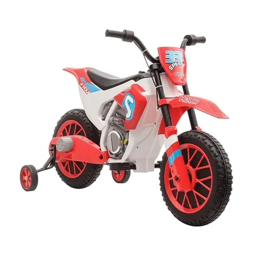 HOMCOM Elektro-Kindermotorrad mit Stützrädern von HOMCOM