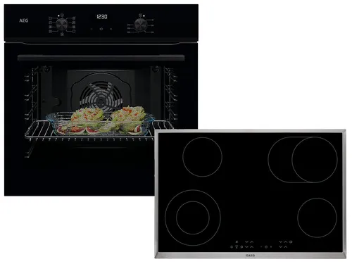 AEG AB23B Set Backofen BE1100B + Glaskeramikkochfeld HK834060XB