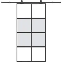 vidaXL Schiebetür mit Beschlag 102,5x205 cm - Moderne Schiebetür aus Hartglas und Aluminium, platzsparend mit leisem Gleitsystem und hoher Stabilität – ideal für stilvolle Wohnräume.