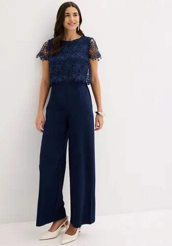 bonprix Jumpsuit mit kurzem Arm in blau von bonprix