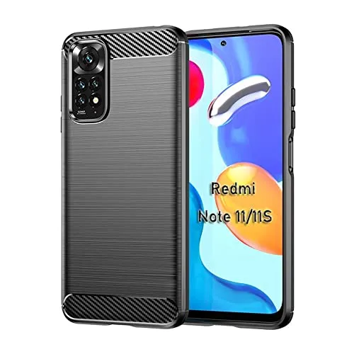 betterfon Carbon Handyhülle kompatibel mit Xiaomi Redmi Note 11 | Smartphone Case aus TPU-Silikon | Schwarz