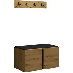 Mirjan24 Garderoben-Set Eiche Artisan Schwarz