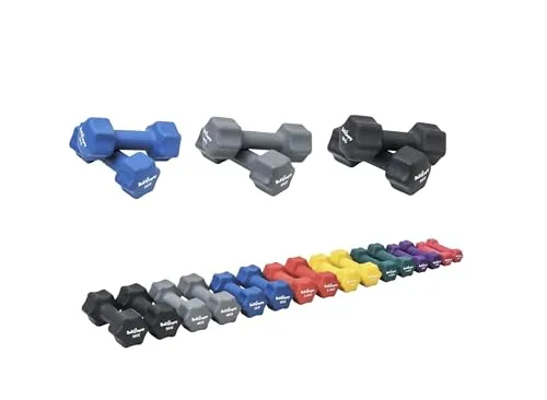 Bad Company Neopren Hanteln für Aerobic, Gymnastik und Fitness I 2 x 3 kg + 2 x 4 kg + 2 x 5 kg