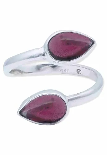 Ring 925 Silber Granat roter Stein größenverstellbar Edelstein echt Silber Damen Sterling Silber Geschenk (MRV-087-02)