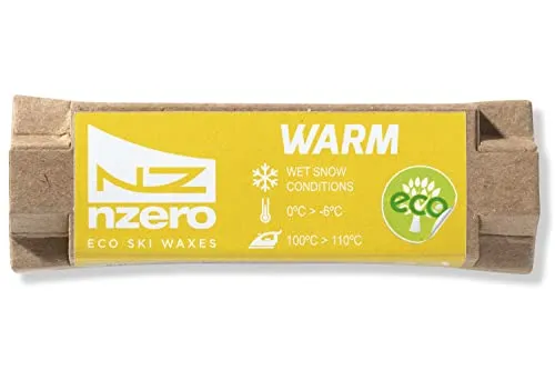 NZEROWAX Organisch Warmwachs, Gelb (Warm Yellow), 50 g, Bio-Pflanzenwachs für nasse Schneeverhältnisse, 0 ºC / -6 ºC, Ski
