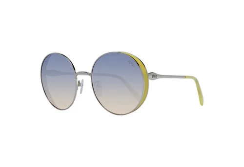 Emilio Pucci Sonnenbrille EP0187 16B 56 Damen Silber - Sonnenbrille für Damen mit 100% UVA & UVB Schutz, eleganter silberner Vollrandrahmen und grauen Verlaufsgläsern, ideal für stilbewusste Frauen.