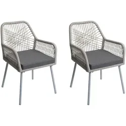 Proregal Gartenstuhl Dunkelgrau, 2-Sitzer aus Metall