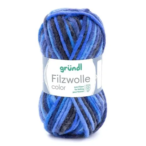 Gründl Filzwolle 50 g blau-anthrazit multicolor 100g/5,98Euro