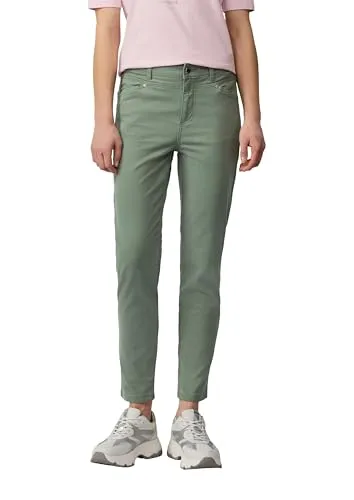 s.Oliver Ankle-Hose im Slim Fit aus Baumwollsatin in grün von s.Oliver