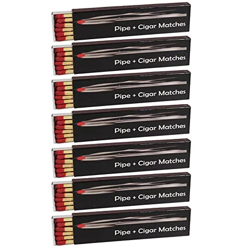 Zigarrenhölzer Pfeifenhölzer Pipe and Cigar 100mm Lange Streichhölzer Zigarrenstreichhölzer Zündhölzer für Zigarren Pfeifen Kamin Grill Kerze Hölzer mit Langer Brenndauer (7 Packungen)