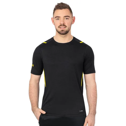 JAKO Sport-Tshirt Challenge - Polyester-Stretch-Jersey - schwarz/gelb Herren, Größe: M