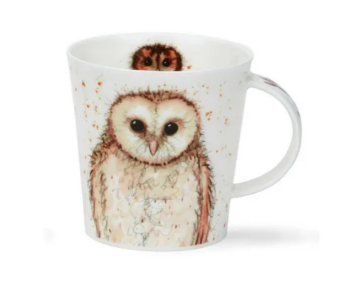 Dunoon Tasse What a Hoot - Eule Cairngorm 0,48 l - Kaffeetasse aus feinem Knochenporzellan mit handgemaltem Eulen-Design, ideal als Geschenk und für einen stilvollen Kaffeegenuss.