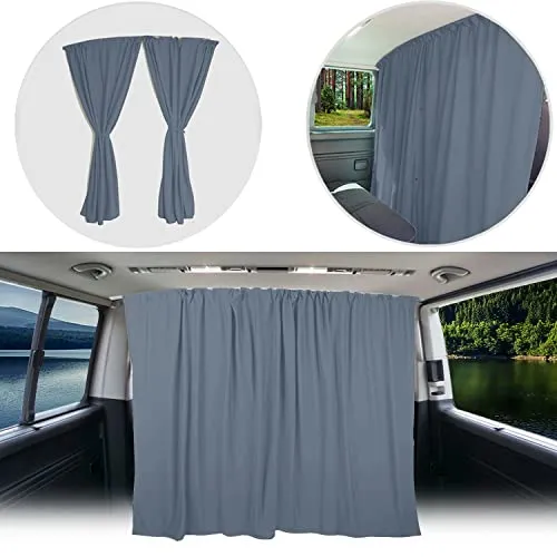 Produktbild BREMER SITZBEZÜGE Abtrennung Fahrerhaus Sonnenschutz Führerhaus Gardinen Vorhang kompatibel mit Mercedes Vito Viano W639 Grau Camping Wohnmobil Zubehör
