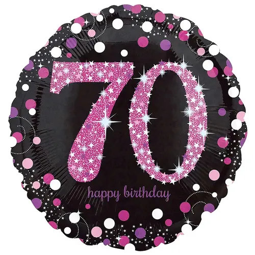 Standard Pink Celebration 70 Folienballon, rund, S55, verpackt, 43 cm
