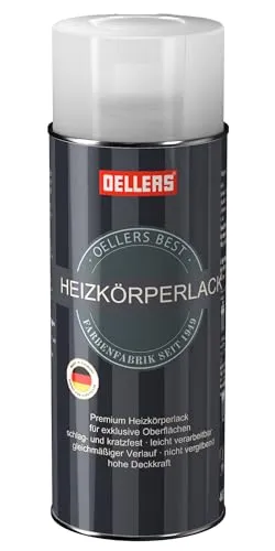 OELLERS BEST Heizkörperlack Spray, 400 ml, RAL 1015 Hellelfenbein, temperaturbeständig bis 120°C, schlag- und kratzfest, vergilbungsfrei