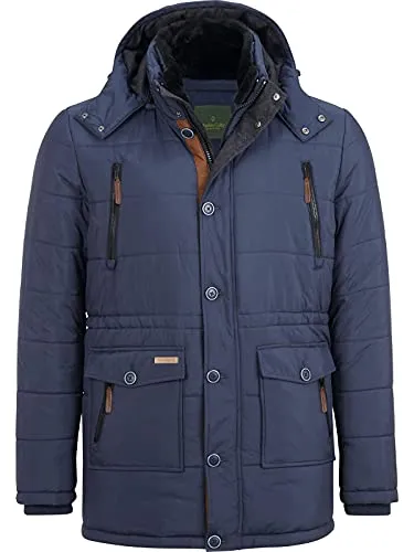 Charles Colby Outdoorjacke SIR HORACE mit Kunstfell-Kragen - Die SIR HORACE Steppjacke vereint britischen Stil mit hohem Tragekomfort. Der abnehmbare Teddyfell-Kragen und die verstellbare Kapuze sorgen für Wärme. Praktische Taschen bieten viel Stauraum für Outdoor-Abenteuer.
