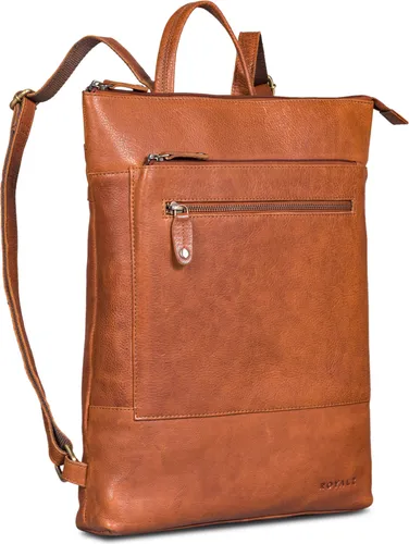 ROYALZ 'Orlando' Vintage Lederrucksack - Handtaschen & Schultertaschen: Stilvoller, wasserabweisender Echtleder-Rucksack für Laptops bis 15,6 Zoll mit optimaler Organisation und elegantem Design - perfekt für Business und Freizeit.