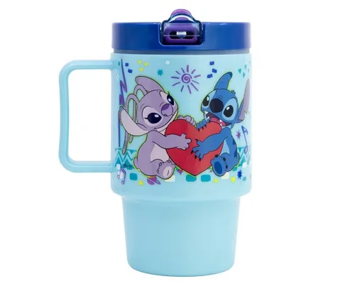 Storline Trinkflasche Lilo & Stitch Becher Kunststoffbecher 530  ml mit Schraubdeckel